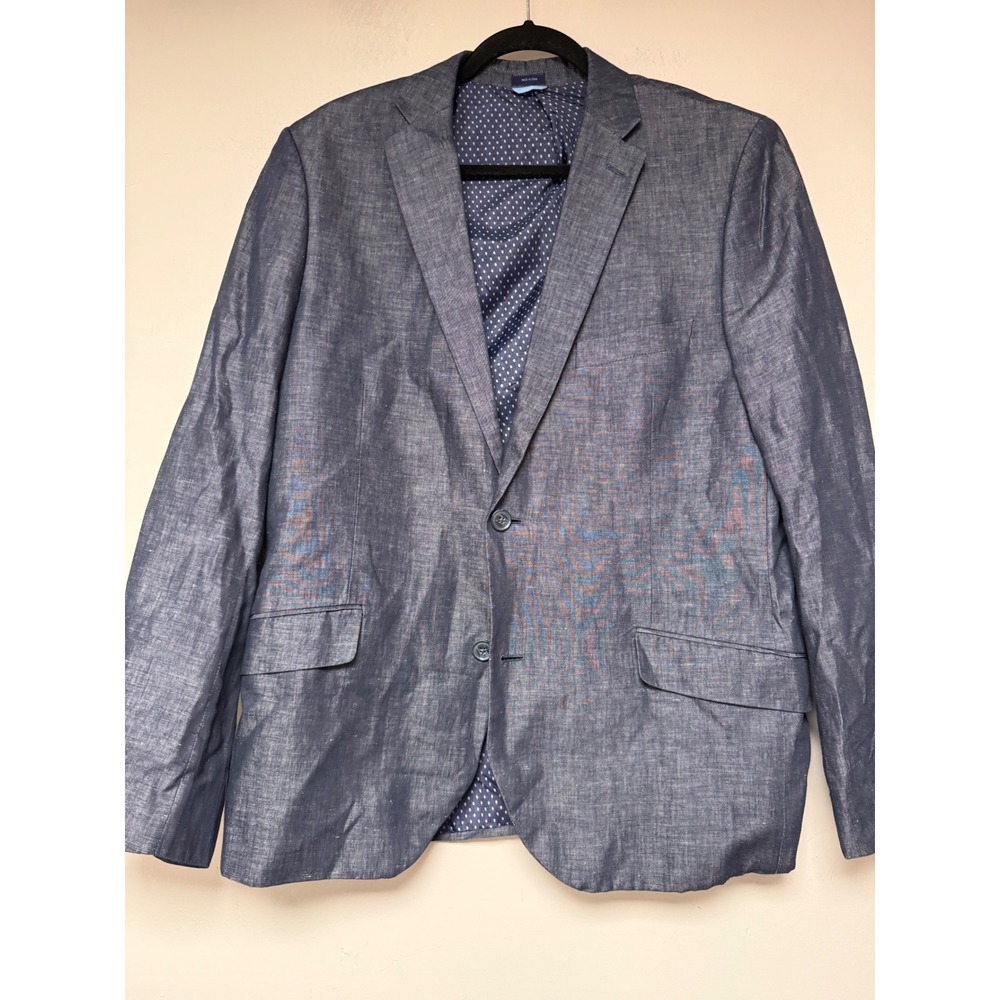 Cam Newton MADE Blazer Jacket Men's 42L Blue Linen Cotton Blend Sport Coat - Picture 1 of 6